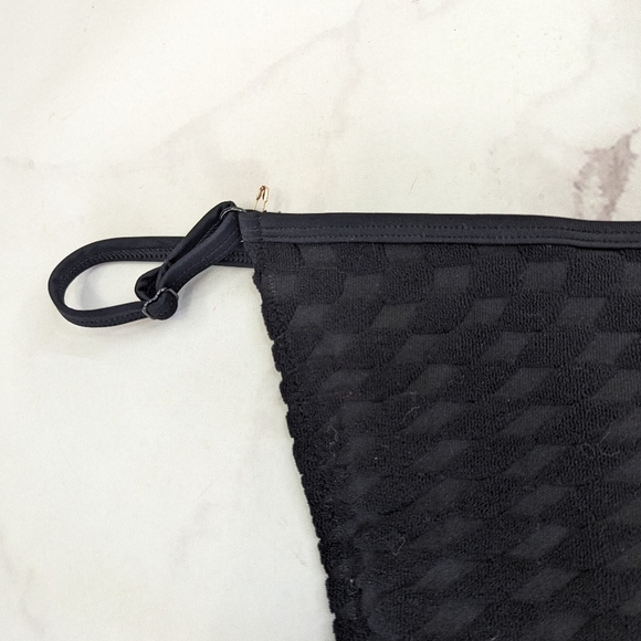 Good American Swim Bottom Women 1 Small Black Jacquard Adjustable Bikini - Picture 7 of 11